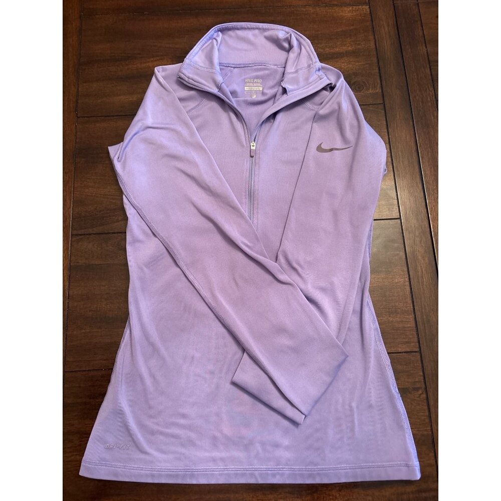 Nike Pro Womens Lavender Dri-Fit Pullover Shirt Running Training S